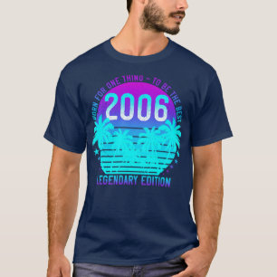 15th Birthday  Aesthetic Vintage 2006 Sunset Palm T-Shirt