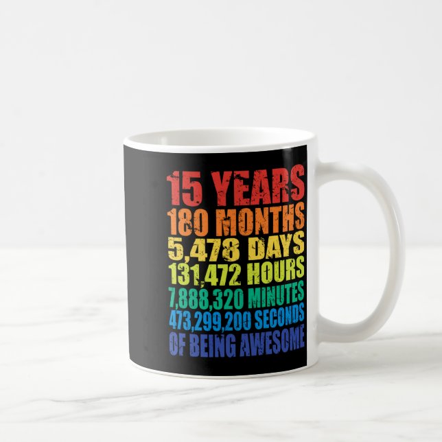 15th Birthday, Boys &amp; Girls, Cool 15 Years Of  Coffee Mug (Right)