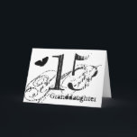 15th birthday for a granddaughter, butterfly. card<br><div class="desc">A white background featuring a black butterfly and black text,  on this 15th birthday greeting for a granddaughter. My Funny Mind Greetings.</div>