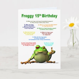 15th Birthday, Frog Jokes Card