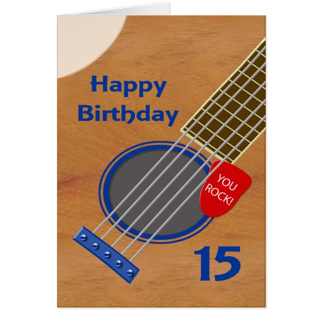 15th Birthday Guitar Player Birthday (Front)
