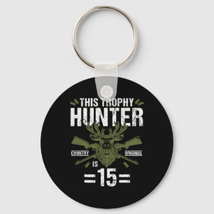 15th Birthday Hunting Duck Deer Hunter 15 Year Old Keychain