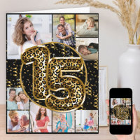 15th Birthday Leopard Print Gold Balloons Photo
