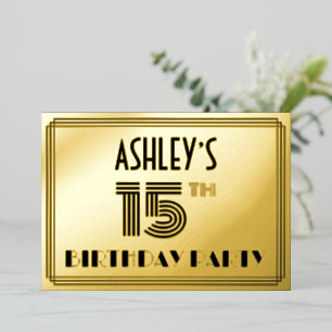 15th Birthday Party — Art Deco Style “15” & Name