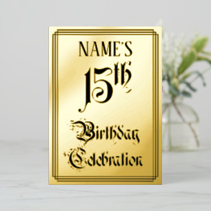 15th Birthday Party — Elegant Script + Custom Name