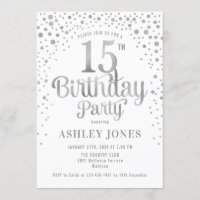 15th Birthday Party - White & Silver