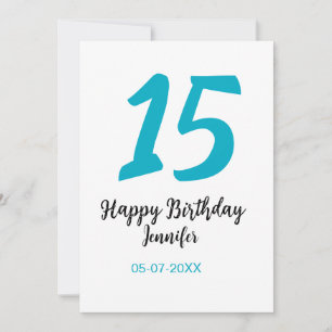 15th birthday quiencenera add date year blue templ invitation