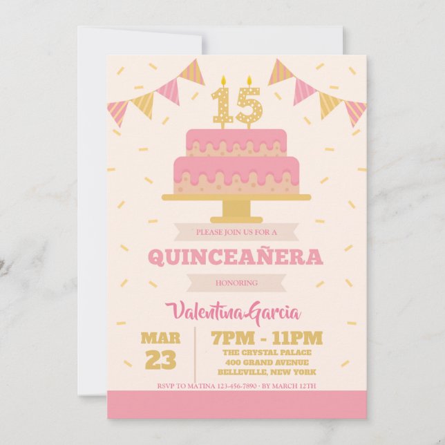 15th Birthday Quinceañera Invitation (Front)