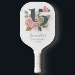 15th Birthday Quinceanera Pink Floral Pickleball Paddle<br><div class="desc">Cute modern yet elegant Quinceañera Mis Quince Anos birthday party matching Pickleball Paddle that would look good in the photos. Featuring a rustic floral olive green and pink colours design and template that can be easily edited and the text replaced with your own details by clicking the "Personalize" button. For...</div>