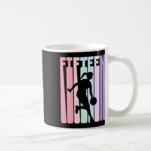 15th Birthday Retro Bysketbyll Player 15 Years Old Coffee Mug