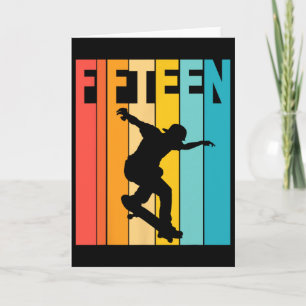 15th Birthday Skateboarding 15 Year Old Skater Par Card