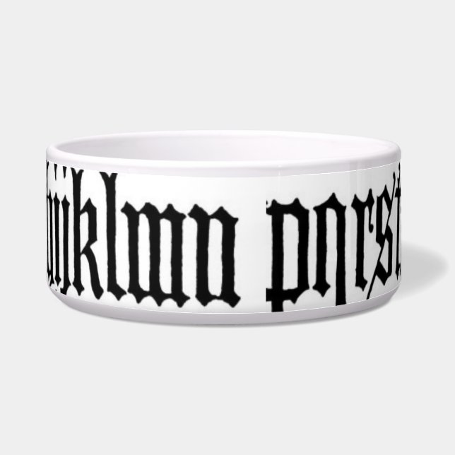 15th Century Gothic Alphabet Pet Bowl (Front)