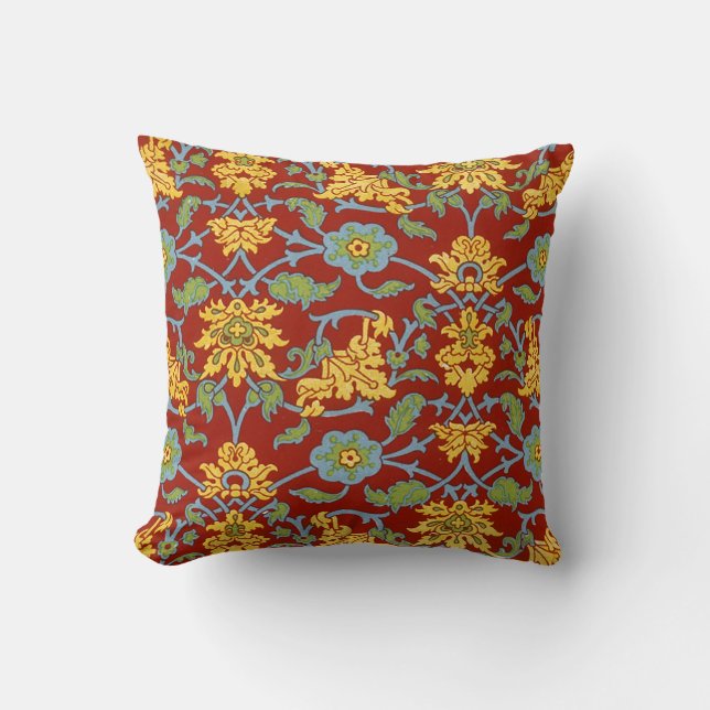 15th Century Italian Textile Throw Pillow (Front)