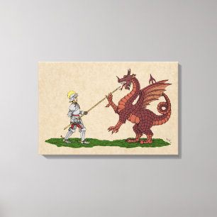 15th Century Saint George and the Dragon Canvas Print