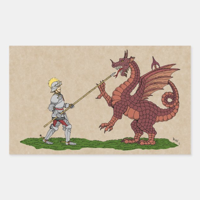 15th Century Saint George and the Dragon Sticker (Front)