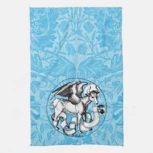 15th Century St Luke's Emblem Winged Bull Kitchen Towel