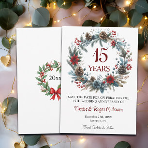 15th Crystal Wedding Anniversary Winter Save The Date