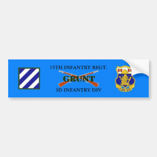 15TH INFANTRY REGT. 3D INFANTRY BUMPER STICKER