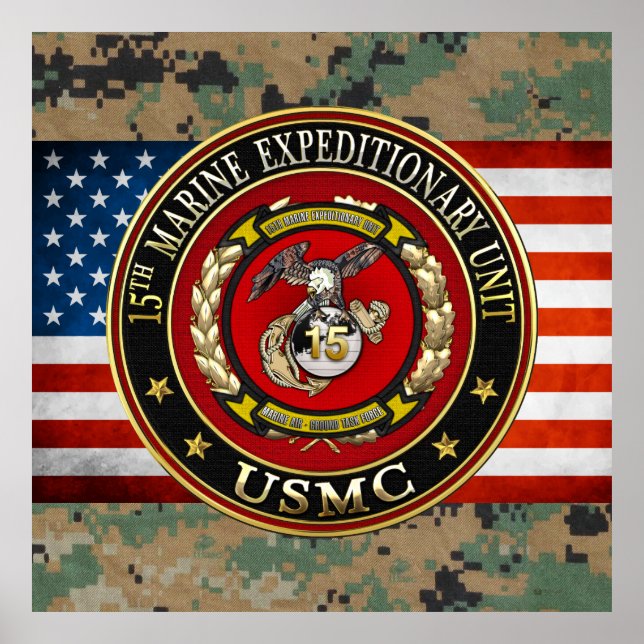 15th Marine Expeditionary Unit (15th MEU) [3D] Poster (Front)