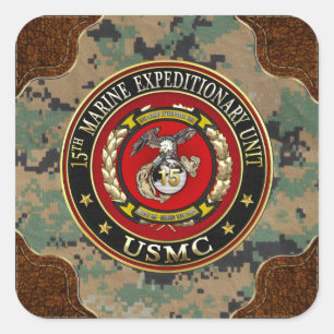 15th Marine Expeditionary Unit (15th MEU) [3D] Square Sticker