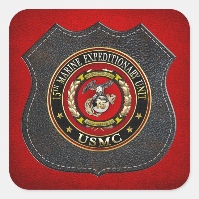 15th Marine Expeditionary Unit (15th MEU) [3D] Square Sticker (Front)