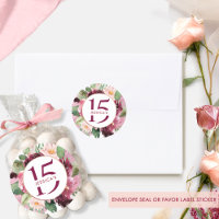15th (or other) Birthday, Burgundy Maroon Floral