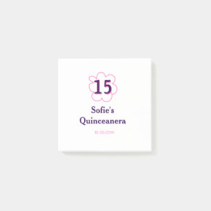 15th quinceanera happy birthday pink purple date post-it notes