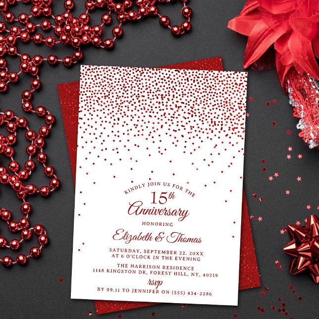 15th Ruby Wedding Anniversary Invitation (Creator Uploaded)