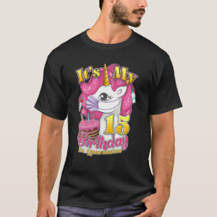 15Th Unicorn Birthday Quarantine 2021 Social Dista T-Shirt