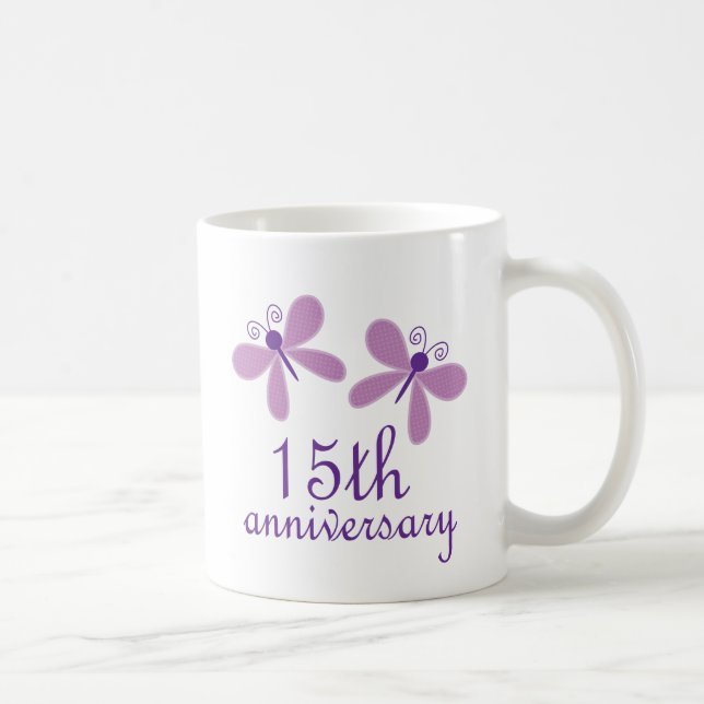 15th Wedding Anniversary Coffee Mug (Right)