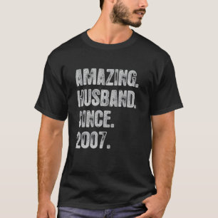 15th Wedding Anniversary For Him Amazing Husband S T-Shirt