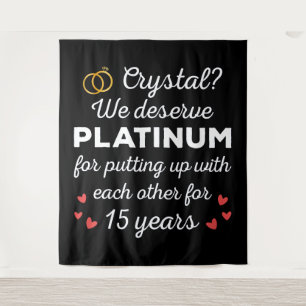 15th Wedding Anniversary I - Crystal Funny Couple Tapestry