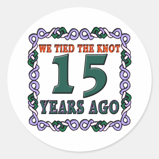 15thweddinganniversary classic round sticker (Front)