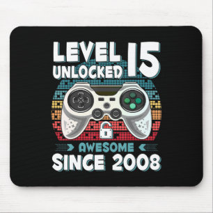 15yr BDay Son Boy Fun Gamer 15th 15 Year Old Birth Mouse Pad