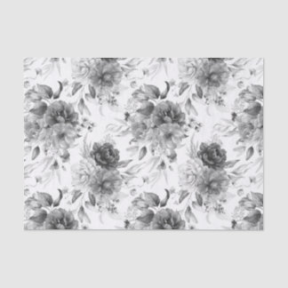 1600s Dutch Black White Still Life Floral Art (3) Tissue Paper