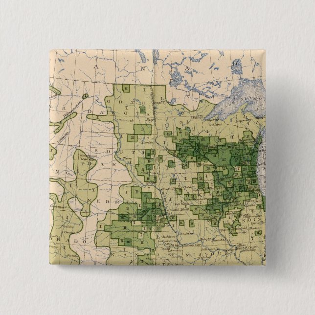 160 Rye/sq mile 2 Inch Square Button (Front)