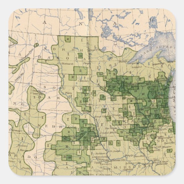 160 Rye/sq mile Square Sticker (Front)