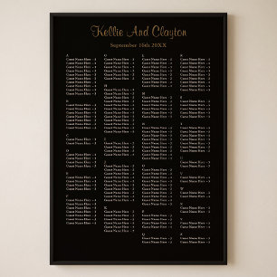 160 Simple Black Wedding Seating Chart