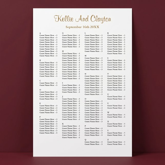 160 Simple Wedding Seating Chart (Creator Uploaded)