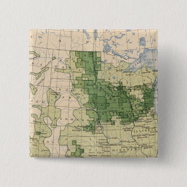 161 Barley/sq mile 2 Inch Square Button (Front)
