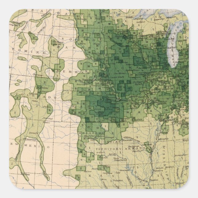 162 Hay, forage/sq mile Square Sticker (Front)