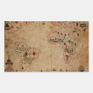 1633 Atantic Ocean Portolan Chart - Pascoal Roiz Sticker