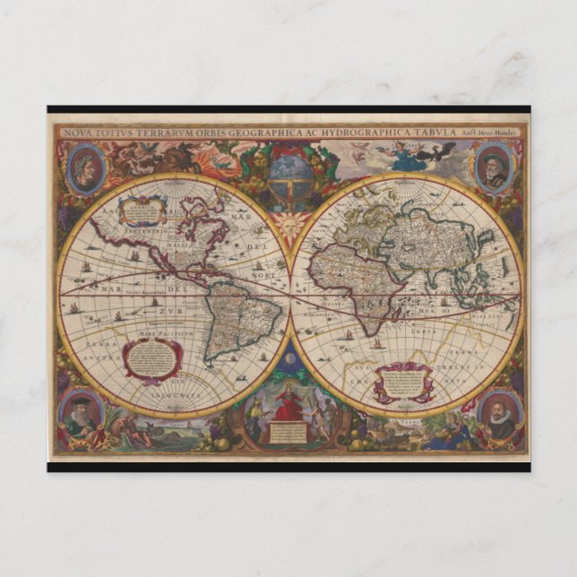 1633 Nova Totius Terrarum Orbis Geographica Postcard (Front)