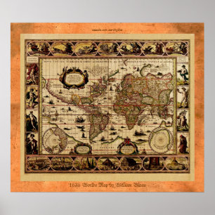 1635 Old World Map Poster