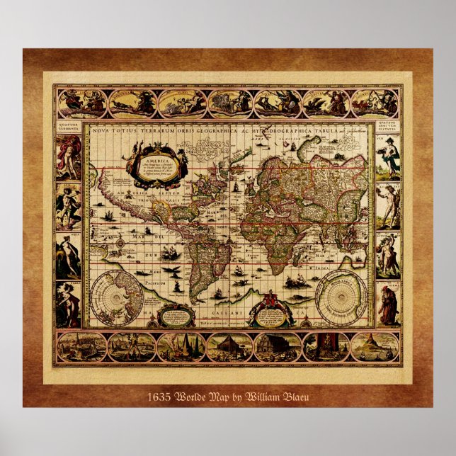 1635 Old World Map Poster (Front)