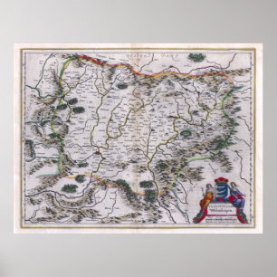 1647 Transylvania Map Poster