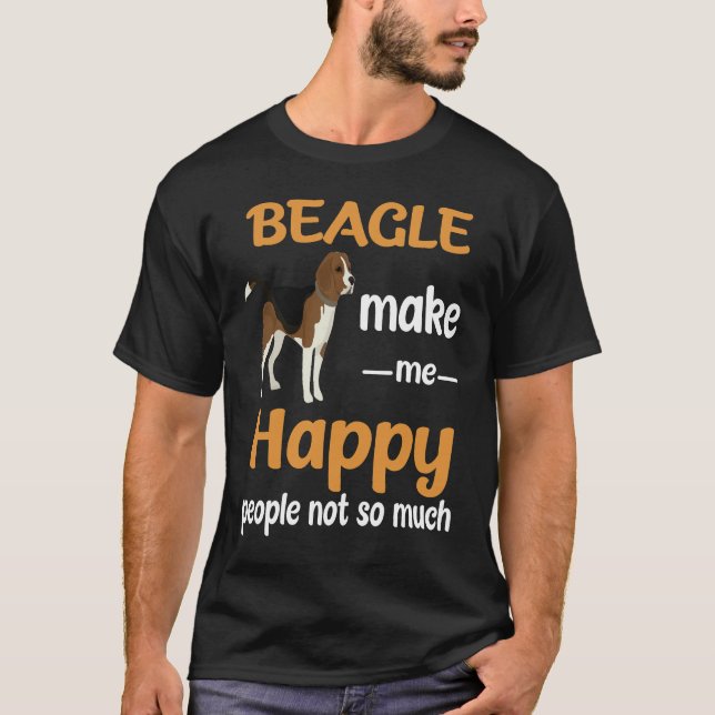 164 Beagle Make Me Happy T-Shirt (Front)