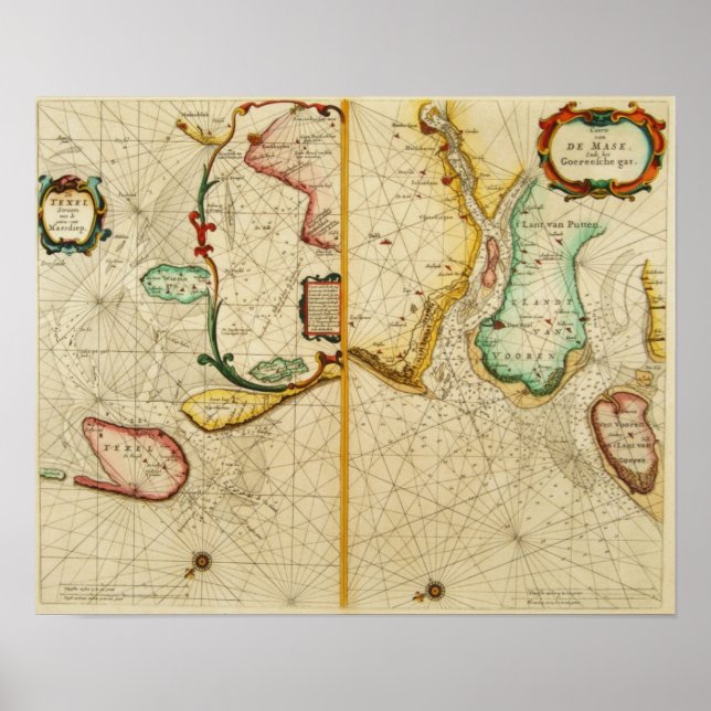 1660 Map of the Texel Poster (Front)