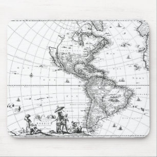 1671 Map Totius Americae Descriptio Mouse Pad