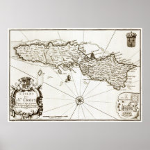 1671 St. Croix Virgin Islands Danish West Indi map